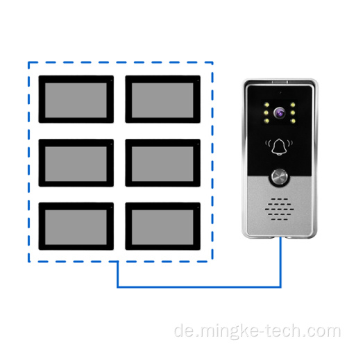 Kamera -Türklingel -Video -Intercom -System mit 6 Innenräumen